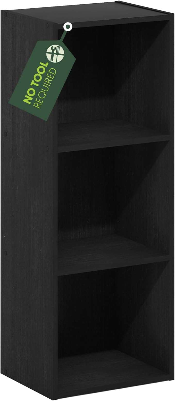 Furinno PASIR Book Shelf, 3-Tier Open Shelves Bookshelf,