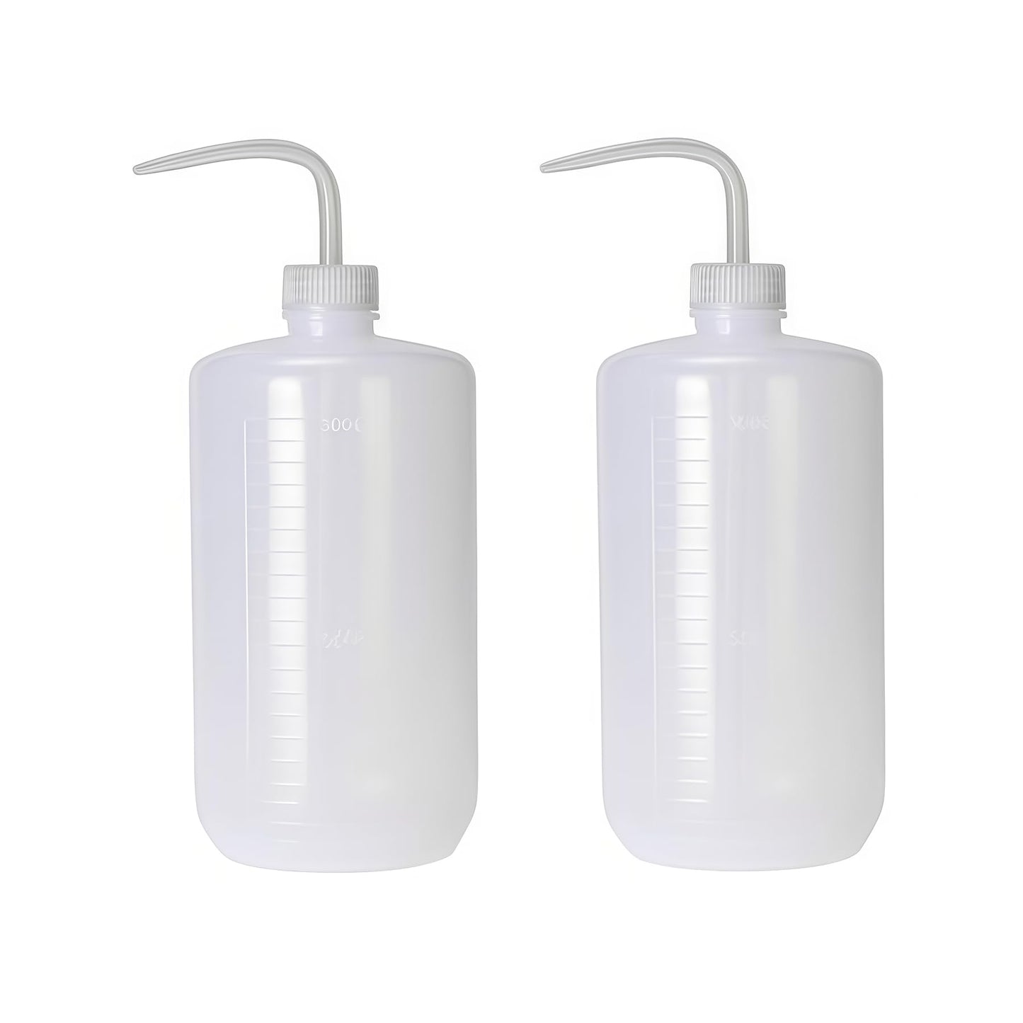 2-Pack 1000ml/34oz Clear Plastic Squeeze Tattoo Bottle with Scaled Narrow Mouth, Lab Squeeze Wash Bottle,Watering Tool for Gardening & Lab Succulent Watering