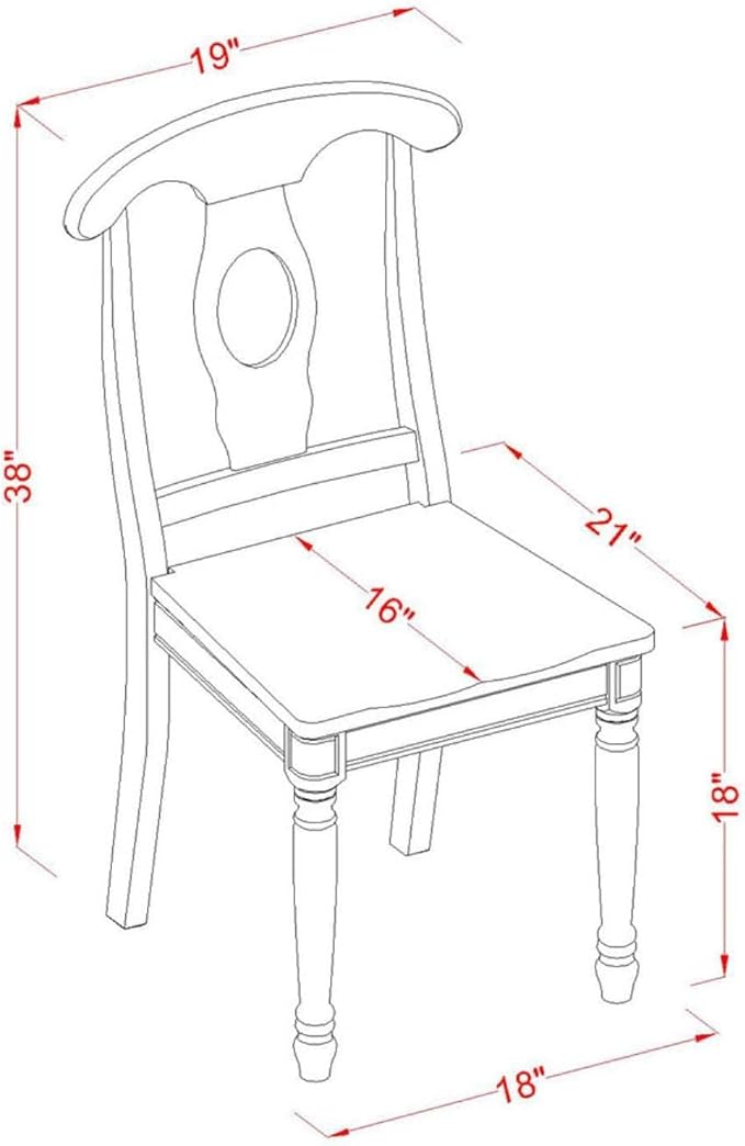 East West Furniture KEC-BLK-W Kenley Kitchen Dining Chairs