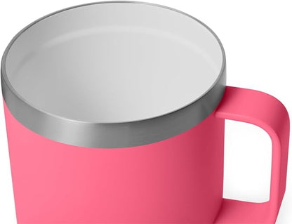 YETI Rambler 14 oz Ceramic Lined Stackable Mug, Vacuum Insulated, Stainless Steel with MagSlider Lid, Tropical Pink