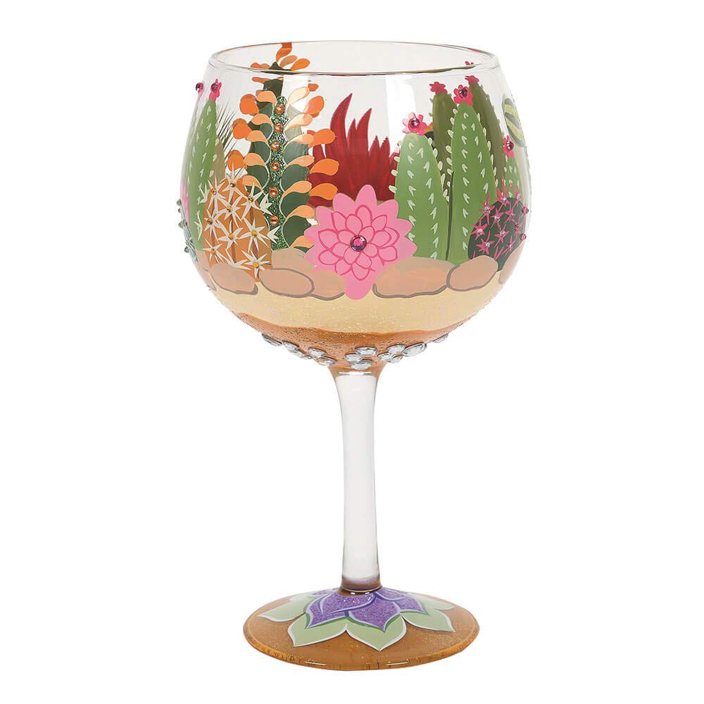 Enesco Designs by Lolita Desert Terrarium Copa Artisan Cocktail Glass, 24 Ounce, Multicolor