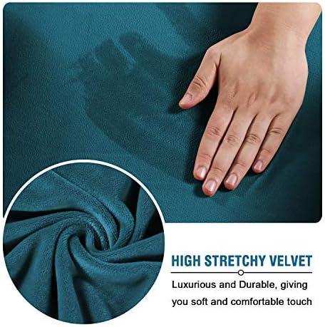H.VERSAILTEX Real Velvet Plush 3 Piece Stretch Sofa Covers Couch Covers