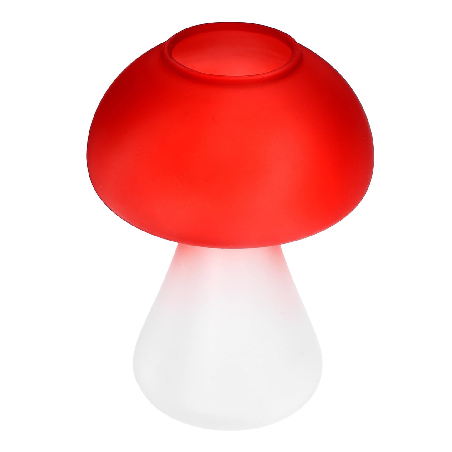 Yardenfun Mushroom Shaped Glass Vase Planter Crimson Desktop Flowerpot Hydroponic Plant Container Decorative Home Garden Terrarium