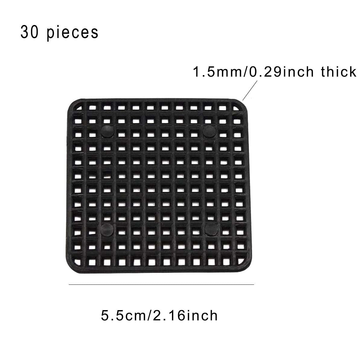 100 Pcs Plant Pot Hole Mesh Pads,Round & Square Flower Pot Drainage Covers,Bonsai Bottom Grid Mat,Prevent Soil Loss, Durable Reusable,Breathable,3 Sizes (50PCS 1.8", 30PCS 2.16", 20PCS 2.9")