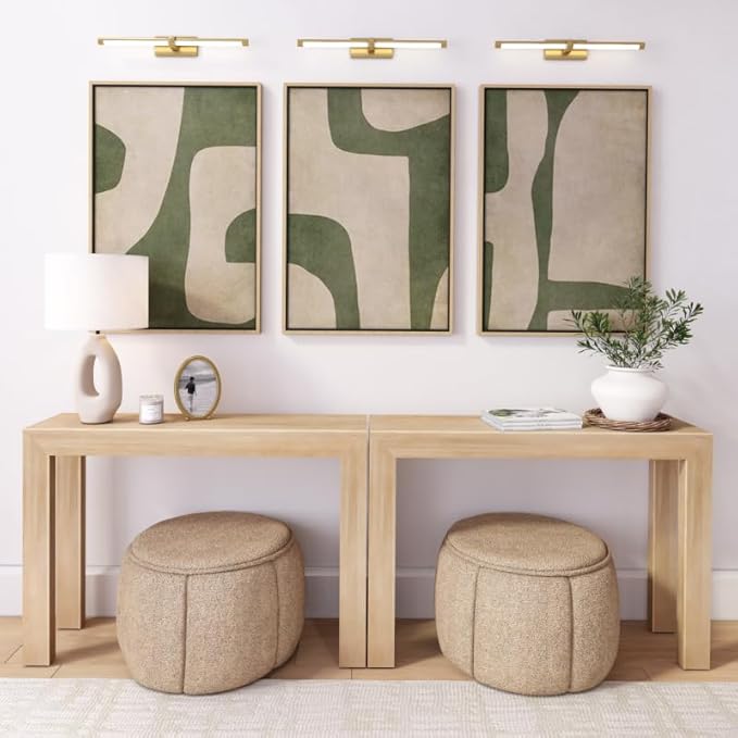 Plank+Beam Modern Solid Wood Console Table, 46 Inch, Sofa Table, Narrow