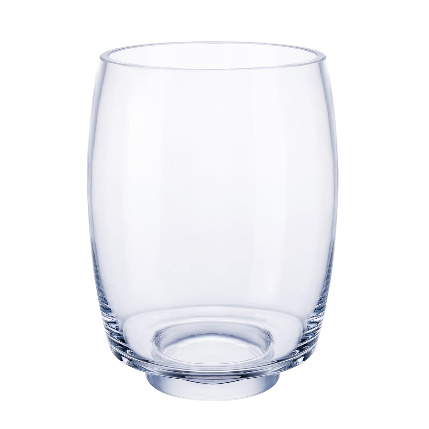 7.5“ Round Hurricane Glass Footed Pillar Candle Holder Clear Flower Vase Floral Planter Terrarium for Weddings, Parties, and Home Decor - Elegant Table Centerpiece