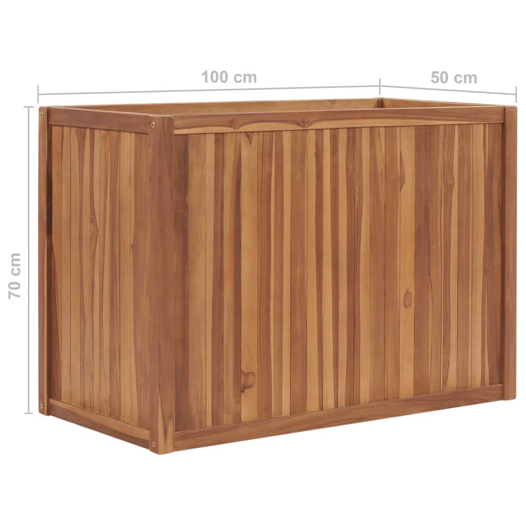 vidaXL Solid Wood Teak Raised-Bed Garden Planter - Large, Durable, Easy to Assemble, Unique Wood Grains, Proposition 65 Warning
