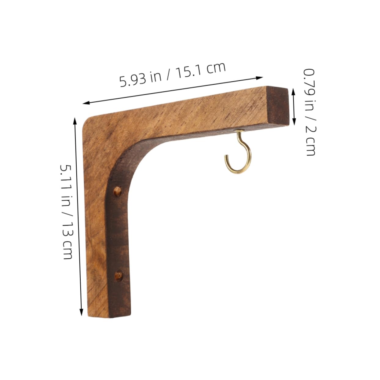 UKCOCO Wooden Plant Hangers for Indoor and Outdoor Use 2-Piece Wall Mounted Hooks for Hanging Plants Heavy Duty Support