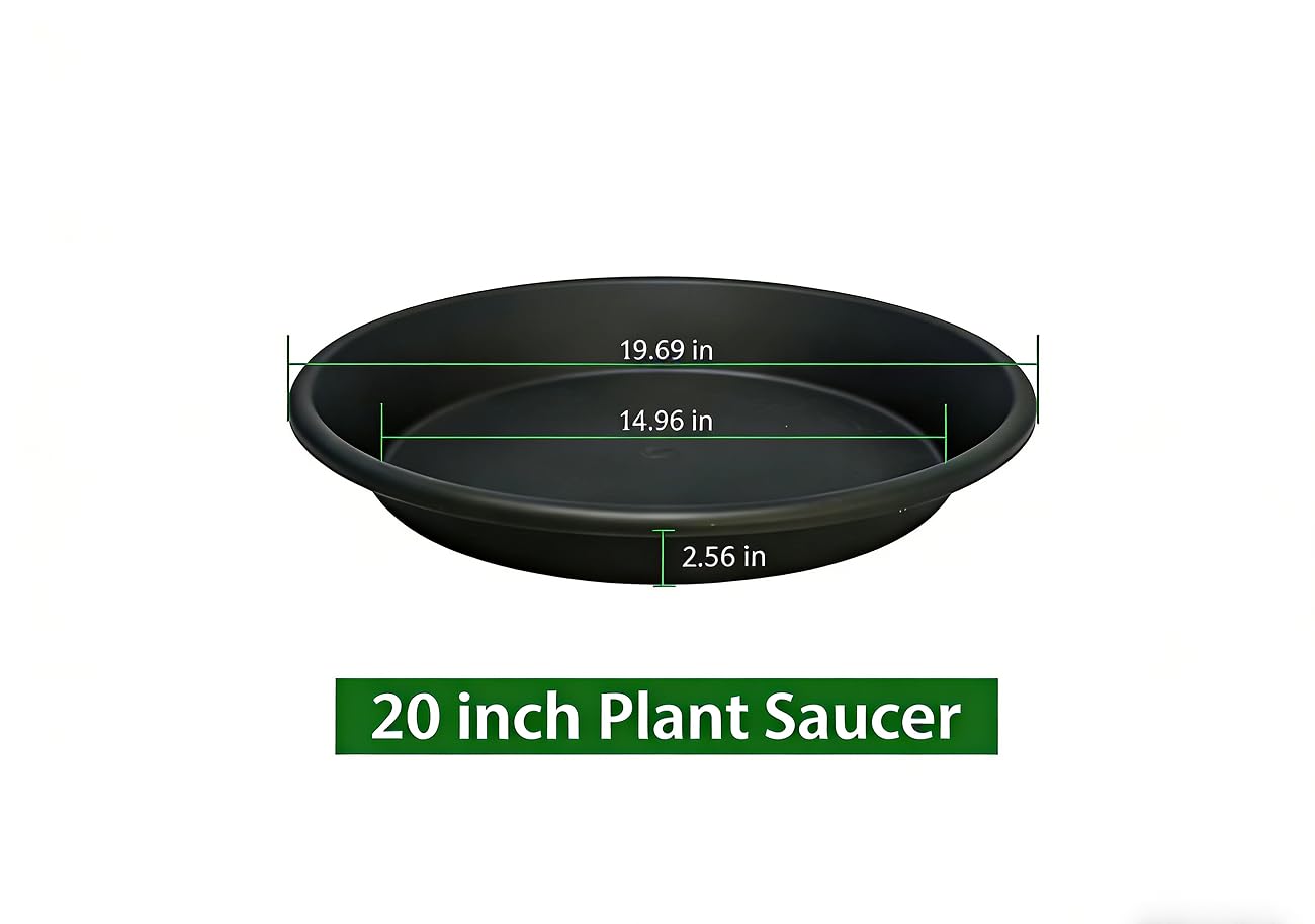 Plant Saucers, Heavy Duty Deep Plant Trays for Pots, Plastic,for Bird Bath Bowls, Drip Trays for Planter, Drip Trays for Potted Plants, Flower Pot Saucers Plant Trays for Pots, 20 inch of 1 pack