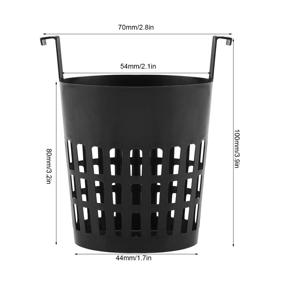 UYISMML 10 Pack 2.5 inch Garden Slotted Mesh Net Cups with Hook, Round Heavy Duty Net Pots Hydroponics Supplies Cups, Orchids Aquaponics Plant Nursery Pots for Garden Balcony Planting