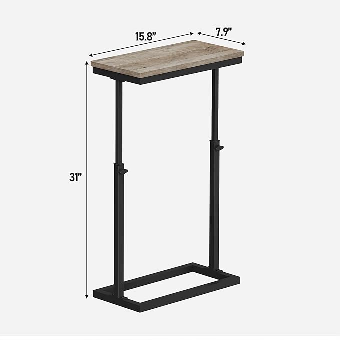 TUTOTAK End Table, Side Table, Tall Couch Table, Sofa Table, Living Room