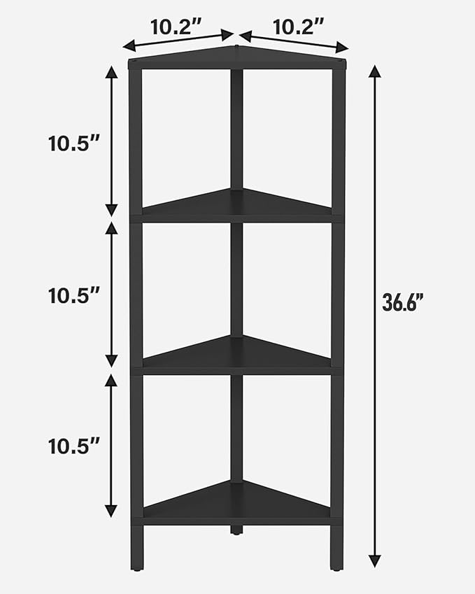 TUTOTAK Corner Shelf, 4-Tier Corner Bookshelf