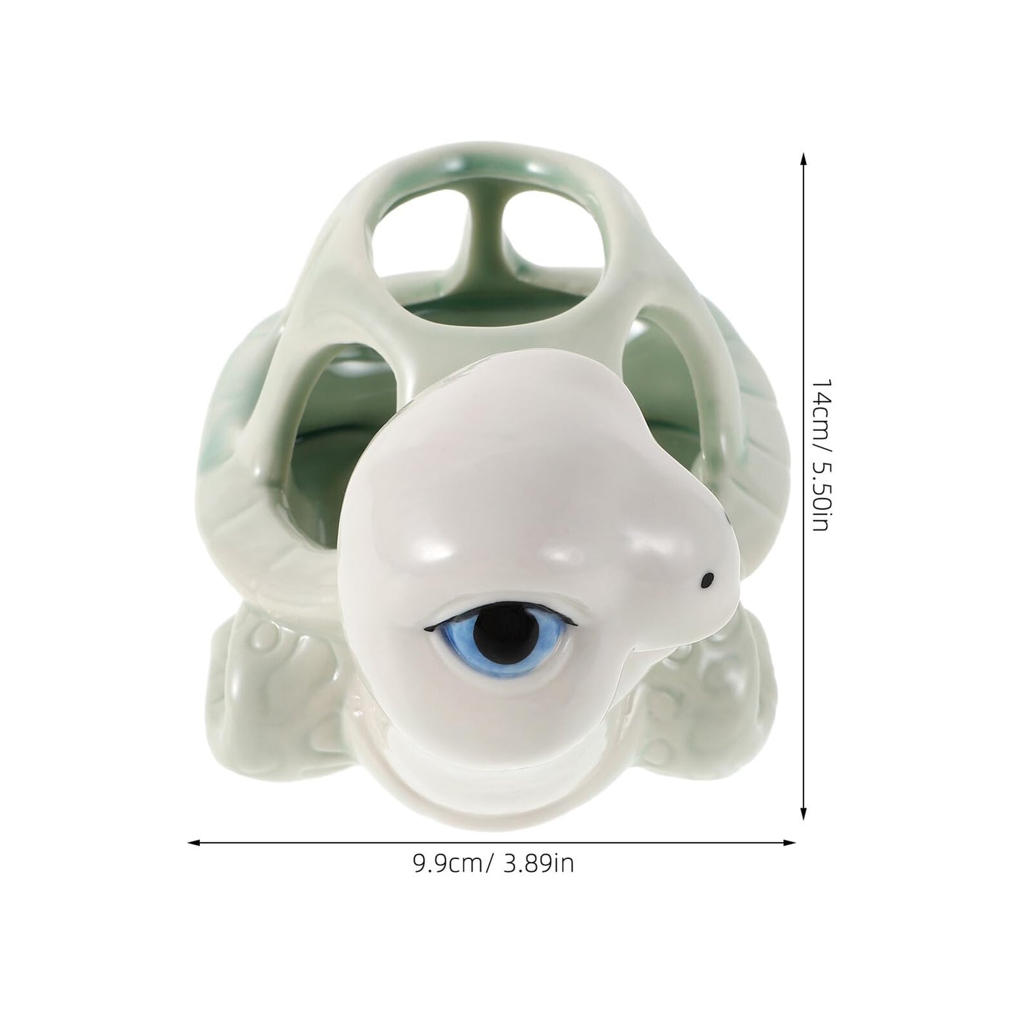 DOITOOL Cute Hand-Painted Ceramic Animal Succulent Planter Pot for Indoor Outdoor Desk Decor, Small Turtle Shape Porcelain Flower Pot, Unique Tiny Cartoon Flowerpot