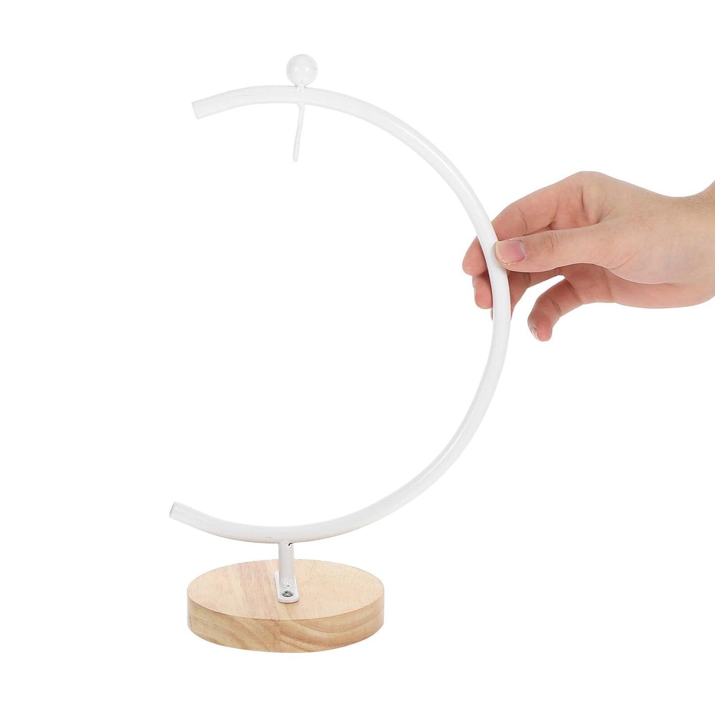 PRETYZOOM Ornament Display Stand with Base Stable Iron Hanging Hook for Air Plants and Glass Terrarium Globes Space-saving Rack for Tabletop Decor Elegant Holder for Ornaments