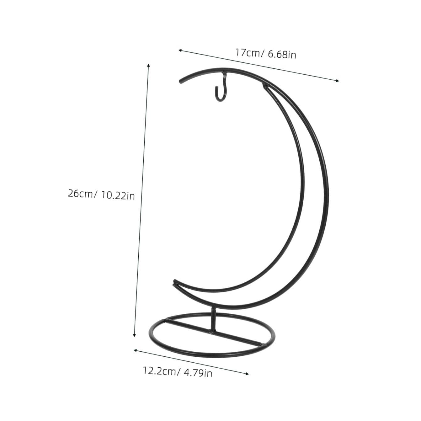 SEWACC Ornament Display Stand Moon- shape Iron Hanging Stand Rack Holder for Hanging Globe Air Plant Terrarium for Christmas Ornament and Home Wedding Decor