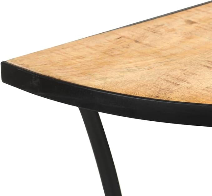 Industrial Style Side Table, Natural Solid Mango Wood End Stand