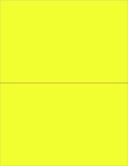 NextDayLabels - 8-1/2 x 11 Neon Color High Light Fluorescent Labels for Laser & Inkjet Printer (Yellow Fluorescent, 8-1/2" x 5-1/2" - 2 Per Page | 200 Labels)
