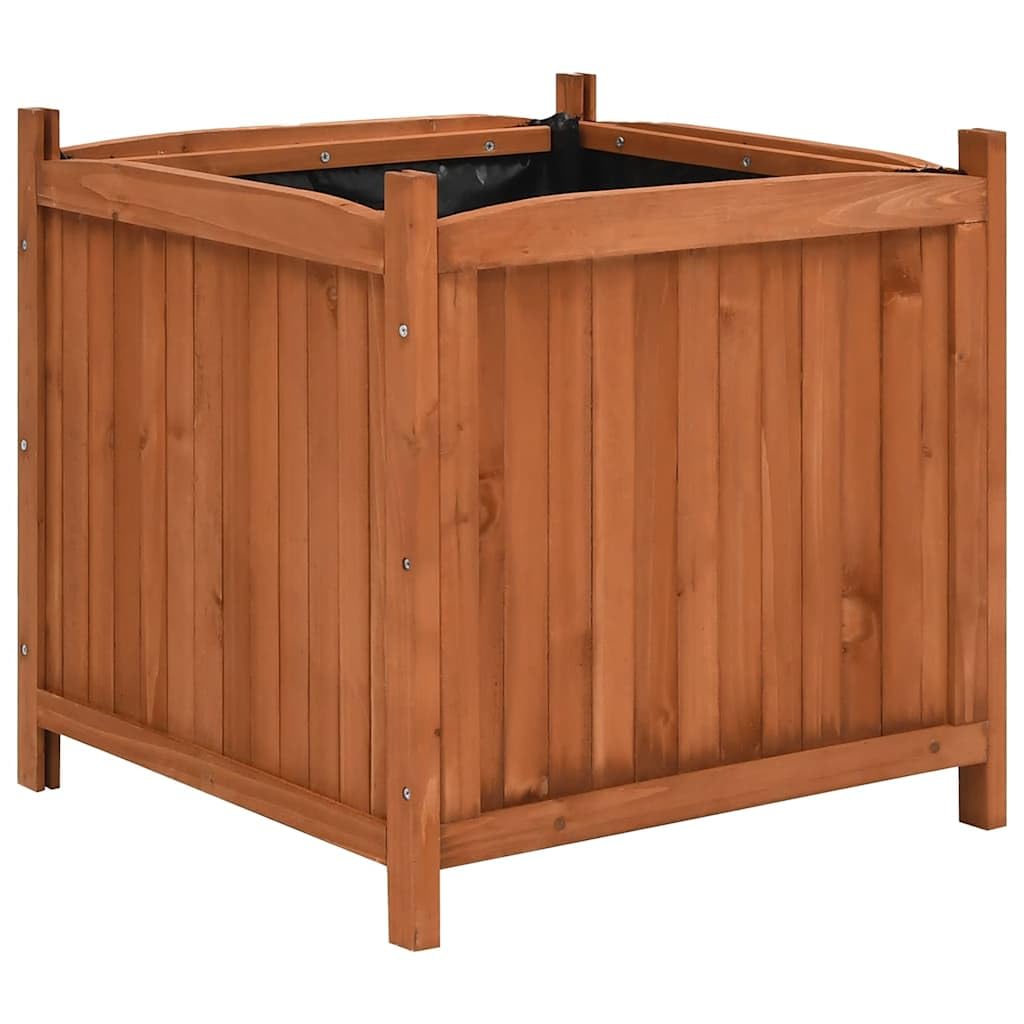 QZZCED 2-Pack Cedarwood Square Planters for Outdoor and Indoor Use, 19.7 Inch Large Garden Plant Box with Moisture Control Lining for Flowers, Vegetables, and Balcony