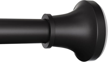STARLATTA Adjustable Shower Curtain Rod 31-80 Inch, Never Rust Stainless Steel Black Tension Rod, 1" Heavy Duty No-Drill for Bathroom, Kitchen & Closet