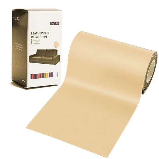 Leather Repair Patch Tape Kit Beige Tan 3 x 60 inch Self Adhesive Leather