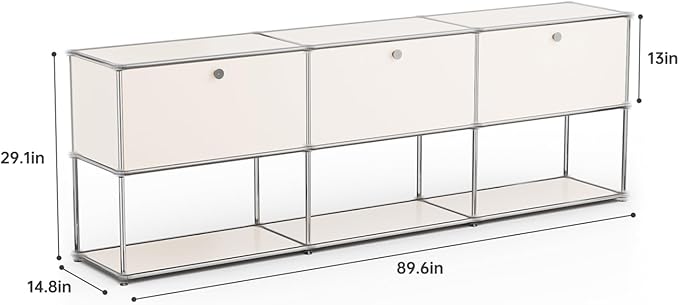Modern Storage Cabinet White G Versatile Free-Standing Organizer