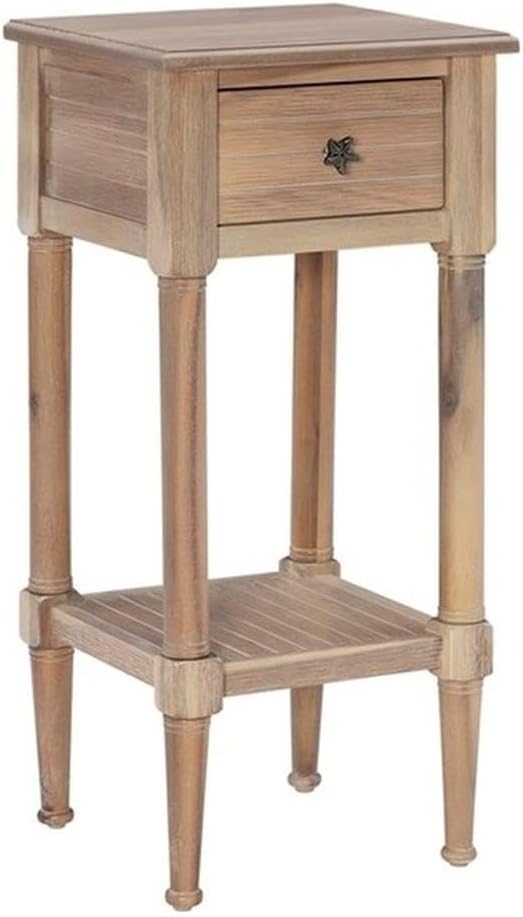 Home Square Wood Accent Starfish Coastal Side Table in Natural