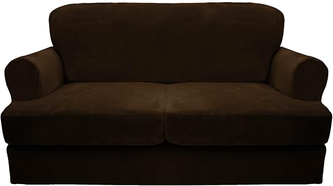 CUCRAF T Cushion Sofa Cover 3 Piece Loveseat Slipcovers, Soft Thick Velvet