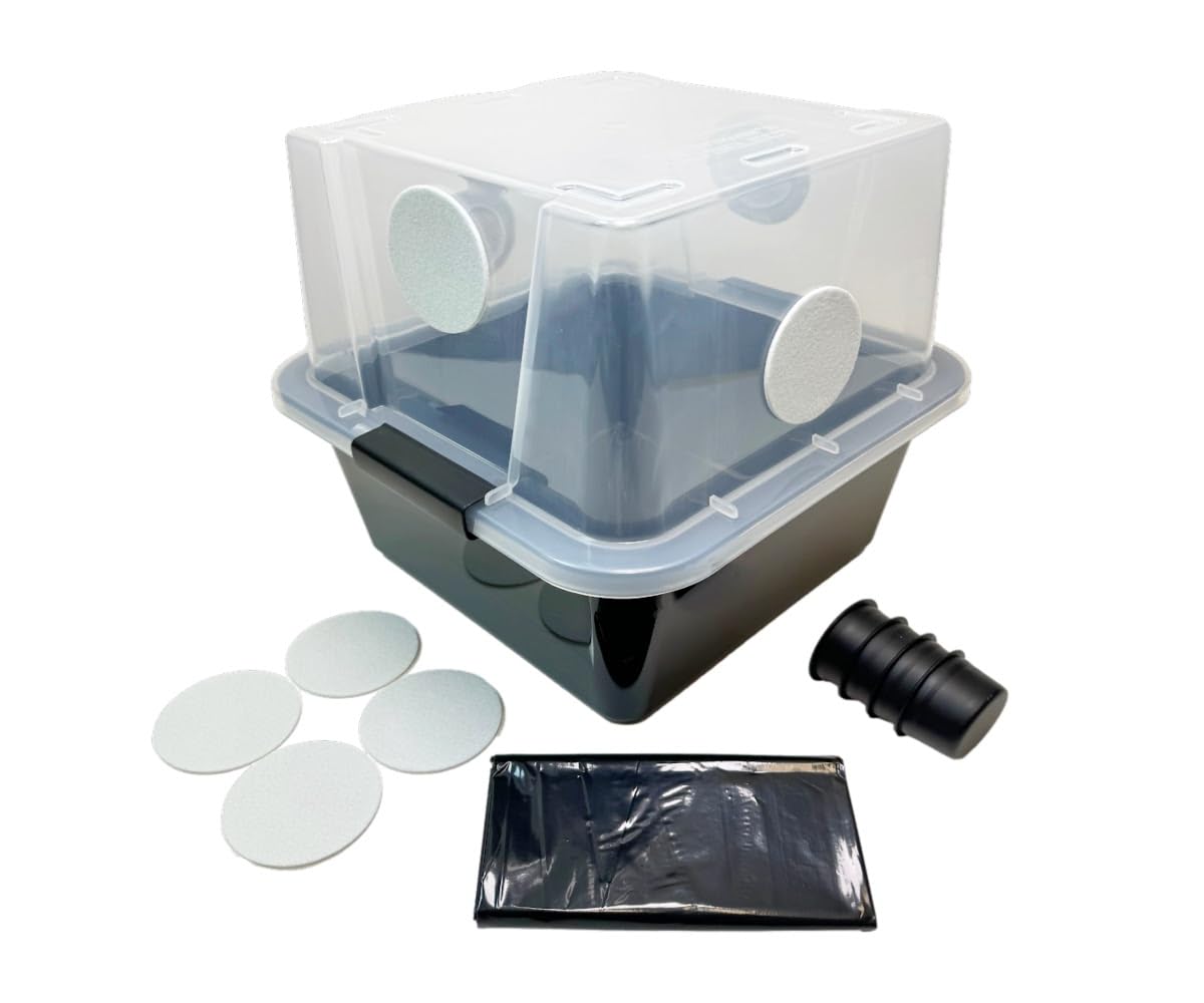 Myco Labs Grower's Select 28Q Cube Mushroom Monotub Fruiting Chamber with Filter Disks and Liner