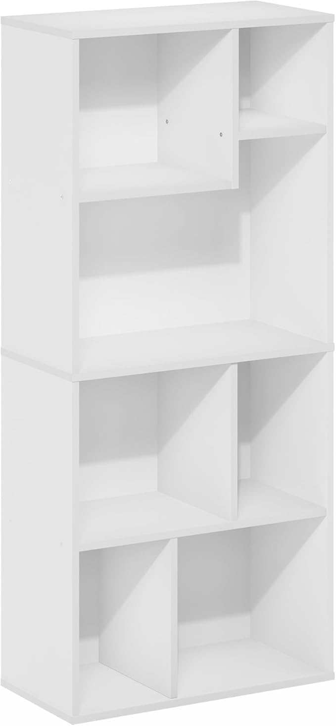 Furinno DALY Book Shelf, 7-Cube Bookshelf, Cube Storage Organizer Bookcase