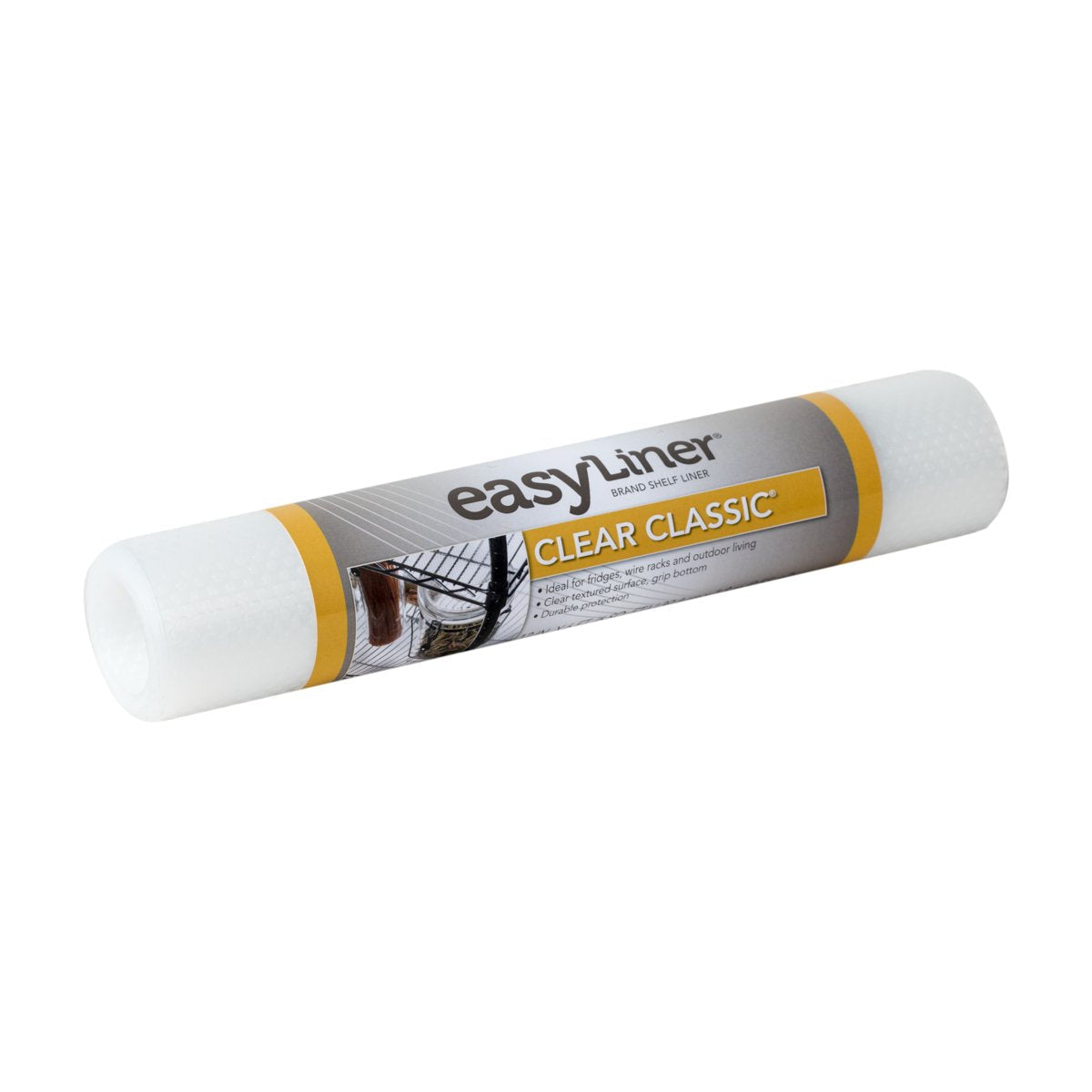 EasyLiner Clear Classic Shelf Liner - Durable Non Adhesive Fridge Liner - Easy to Install & Clean - Kitchen Liner Mat for Fridge Shelves - Food Safe Removable Shelf Liner - 12in. x 6ft. - Clear