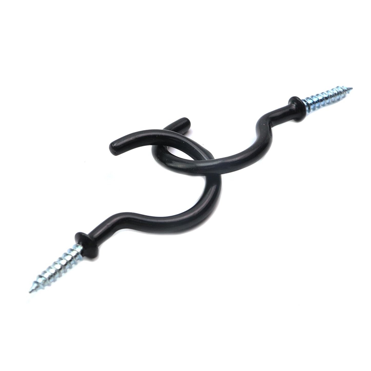Xiaoyztan 50 Pcs Vinyl Coated Screw-in Hooks Iron Ceiling Hooks Multi-Purpose for Wall Hanging Plants Hanging Decoration or Tools Hanging (Black 2in)