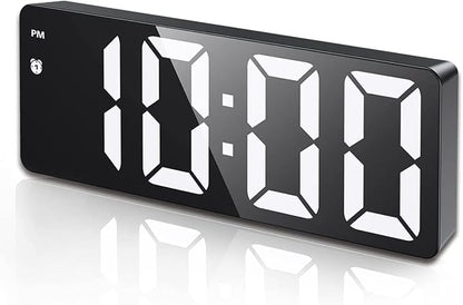 AMIR Digital Alarm Clock, LED Clock for Bedroom, Electronic Desk Clock with Type-C Port Adjustable Brightness DST Snooze 12/24H Display for Home Office