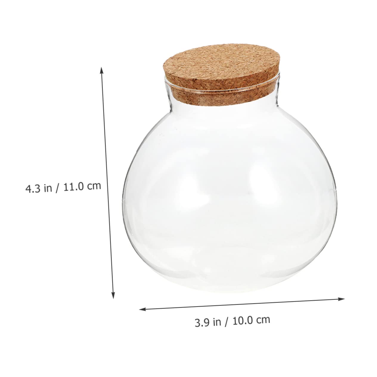 EPIGEIST Round Glass Terrarium Bottle with Cork Stopper Multi Purpose DIY Plant Holder for Succulents Home Decor and Events Micro Landscape Jar