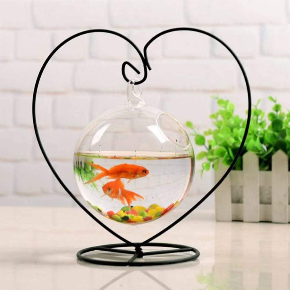 YY YEARCHY Ornament Display Stand Heart Shaped Hook Rack Holder for Hanging Glass Globe Pot Terrarium Witch Ball Home Christmas Wedding Decoration Creative Gift (1, 4.7" x 9" x 9")
