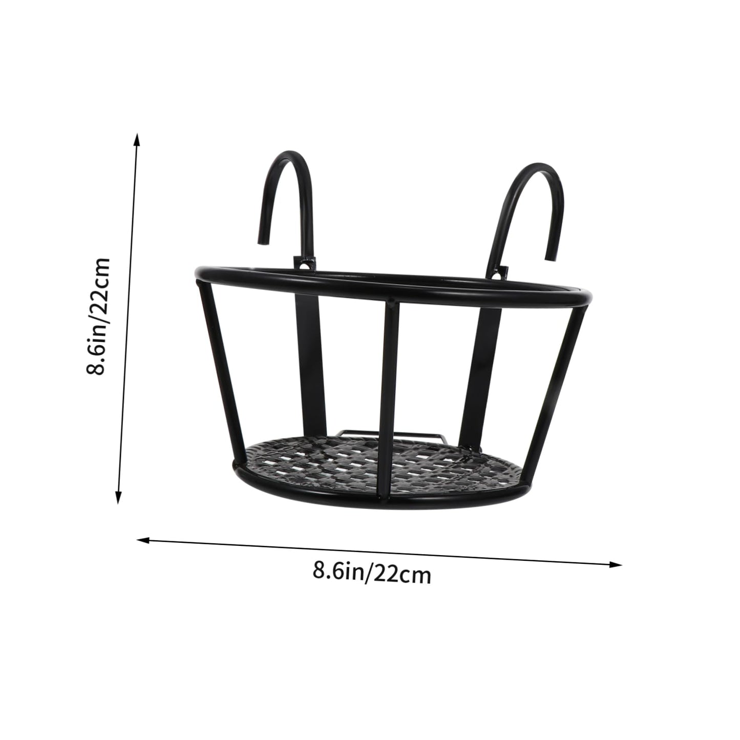 Healifty 2pcs Hanging Flower Pot Stand Iron Plant Rack for Balcony Railing Removable Storage Rack for Indoor Outdoor Potted Plants Sturdy Ventilated Flowerpot Holder Home Decor
