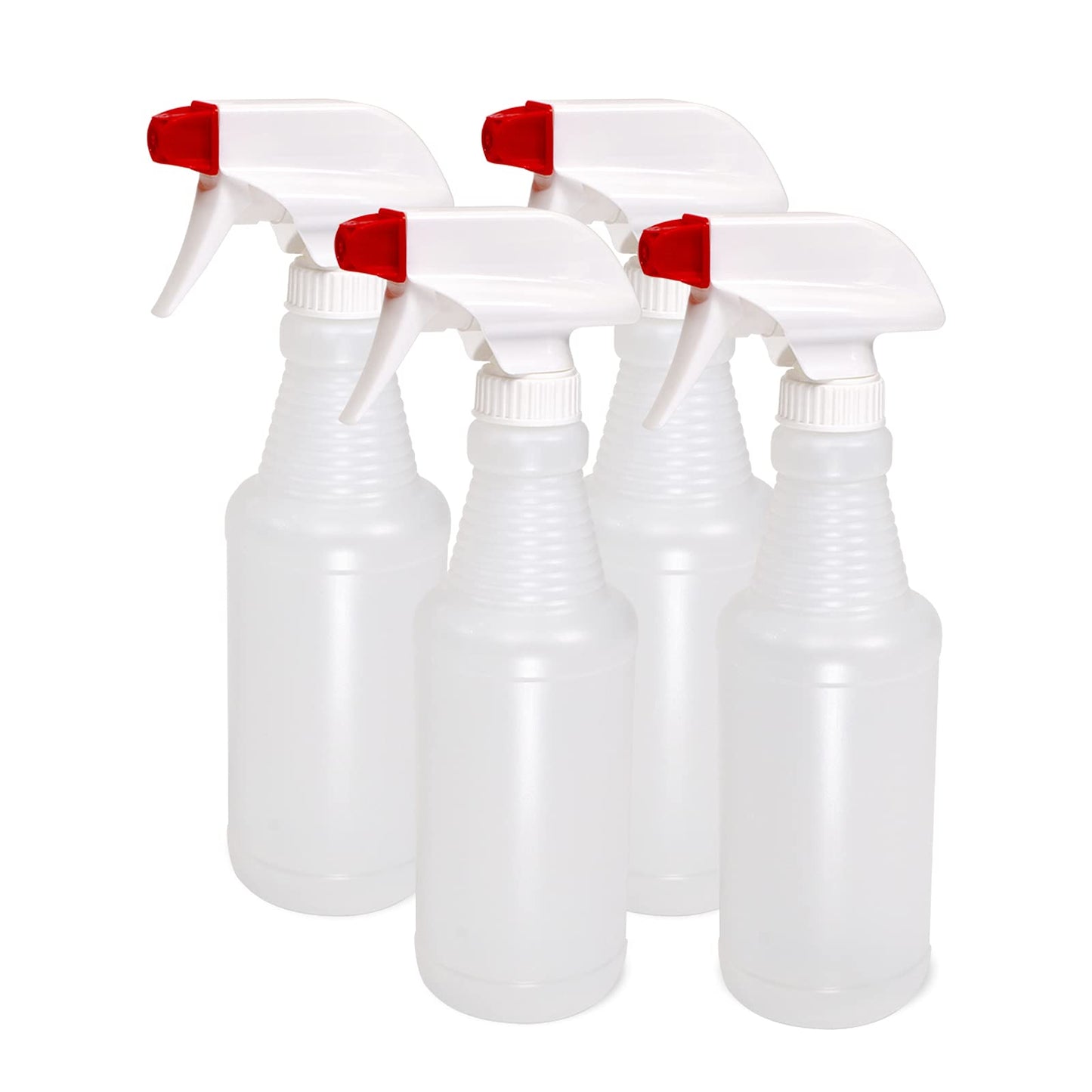 Pinnacle Mercantile Plastic Spray Bottles USA Made 4 Pack 16 oz Leak Proof Empty Refillable Mist/Stream for Cleaning Solutions, Plants, Hair, Bleach, Vinegar, Alcohol Safe