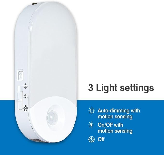 Camelion 3-Pack 4-in-1 Plug-in Power Failure Night Light,Motion and Light Sensor, Rechargeable Emergency Flashlight, Power Outage Light, Great for Emergency Preparedness, Hurricanes and Survival Kits