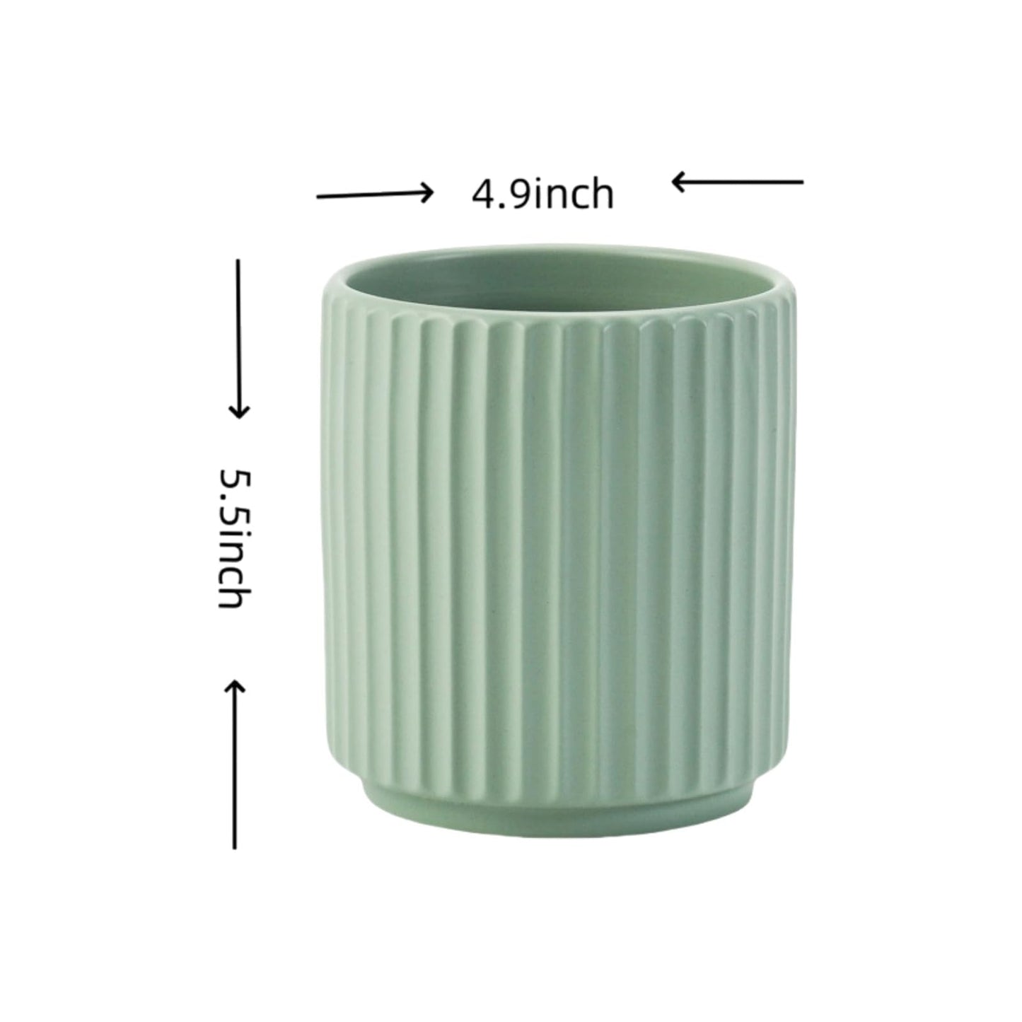 Flowers and Succulent Plant Pots, Ceramic flower Pots and Drainage Hole, Bonsai Planter Large Flower Pots for Indoor Outdoor Use for Home Office Garden Decoration,Plants not included (Green)