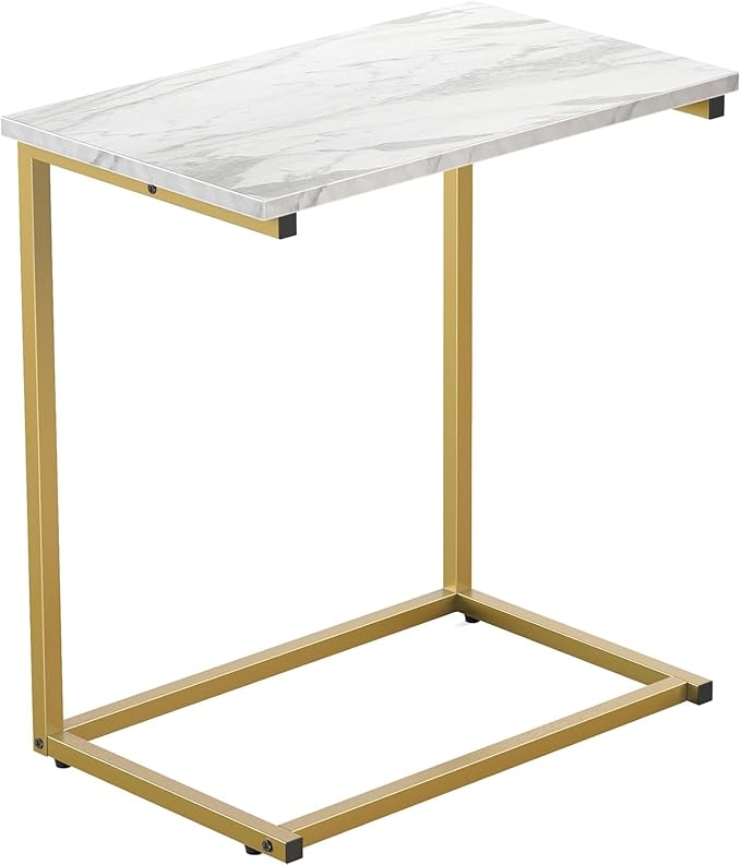 Pipishell C Shaped End Table 27 inches High, Side Table