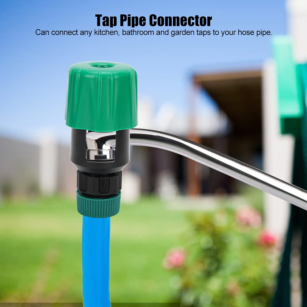 Water Connector Universal Tap to Garden Hose Pipe Connector, Mixer Kitchen Tap Adapter Faucet Adapter Hose Connector for Indoor, Outdoor, Garden, Patio, Watering Irrigation Tool (green)