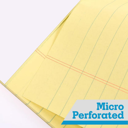 KAISA Legal Pads 8.5x14 inch Large Writing Pads Wide Ruled Notepads School Office Home Note Pads, Yellow 50 Sheets 12 Pads, WT-LCY50W
