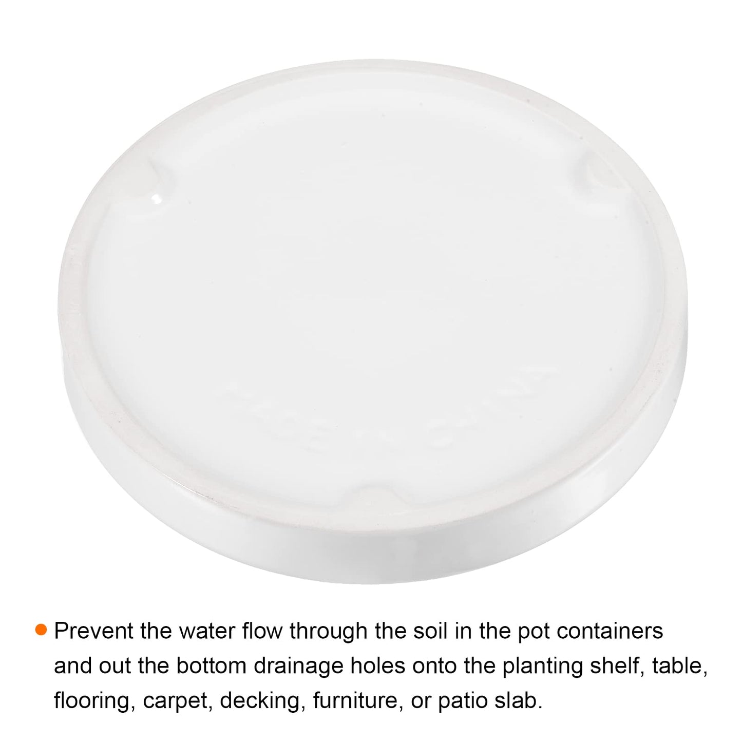 MECCANIXITY Plant Pot Saucer 16.5cm Ceramic Round Flower Drip Tray for Indoor Outdoor, White