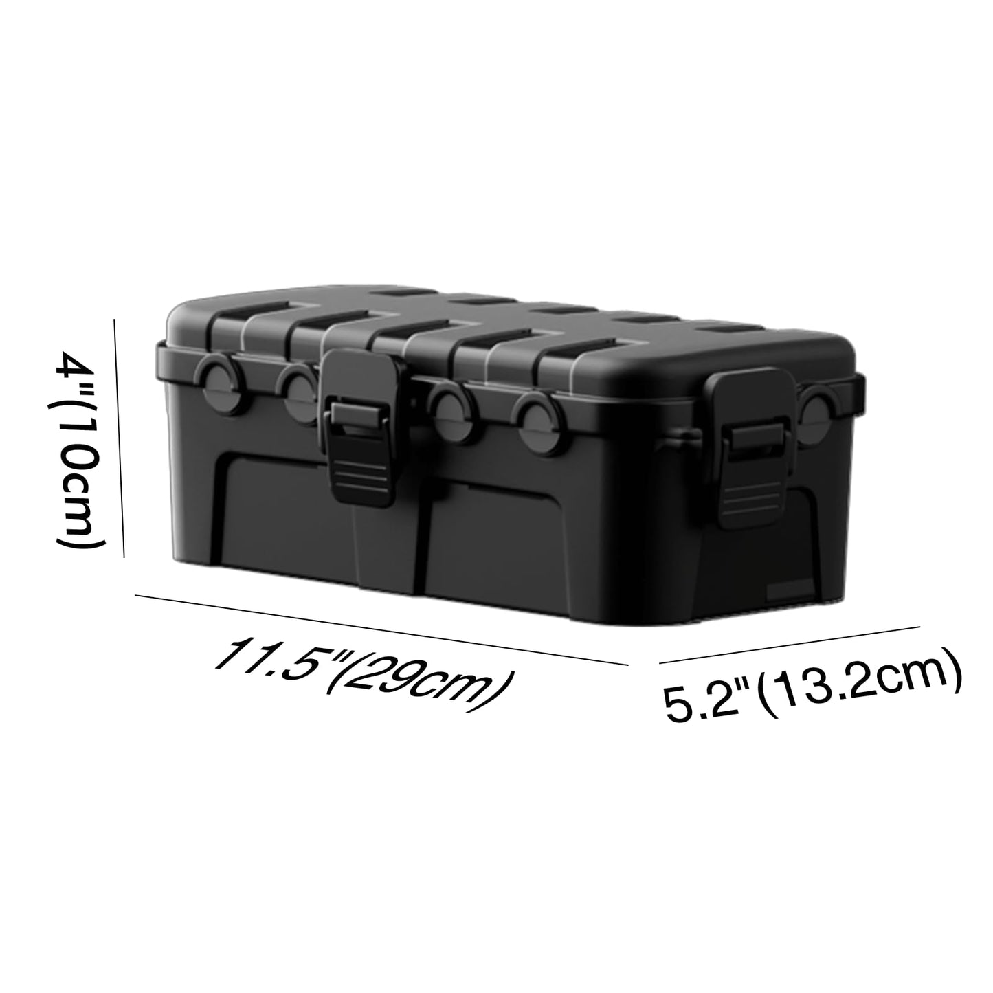 Flemoon Medium Outdoor Electrical Box (11.5x5.2x4 inch), IP54 Waterproof Extension Cord Cover w/6 Cable Entry Ports, Weatherproof Connection Box for Power Strip, Timer, Plug, Holiday Lights, Black