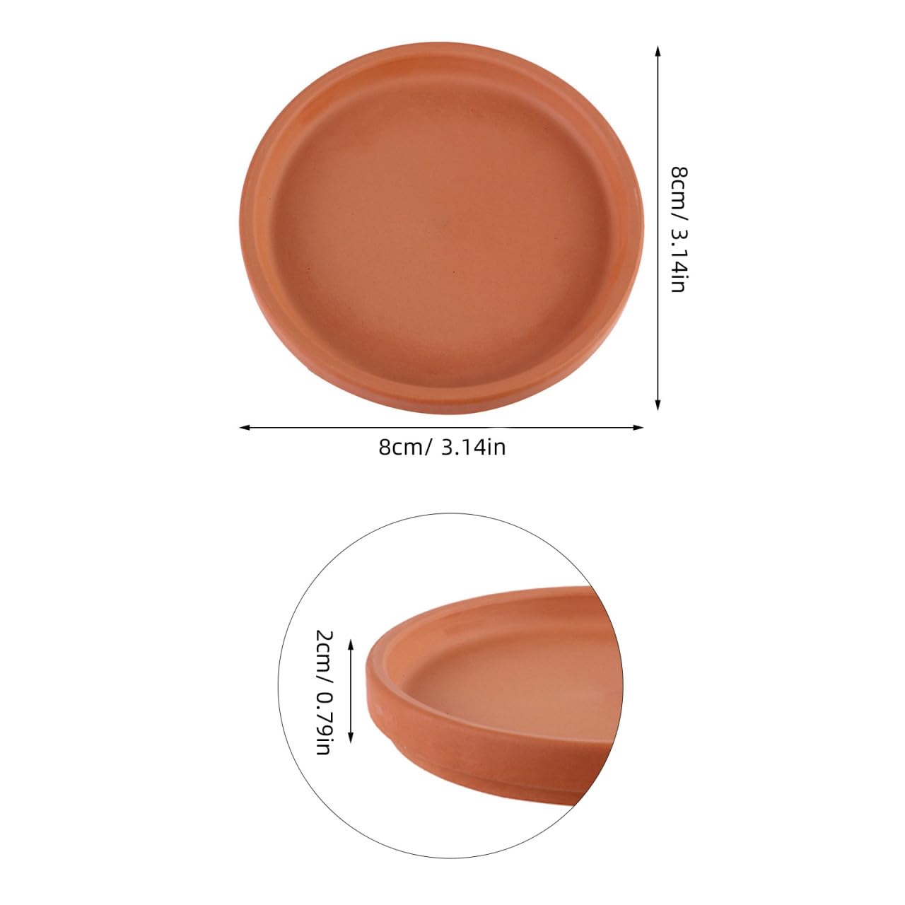 DECHOUS 5Pcs Terracotta Plant Saucer Pots Tray - 3.14 Inch Round Planter Saucers Small Plant Pot Clay Trays for Indoor Outdoor Gardening
