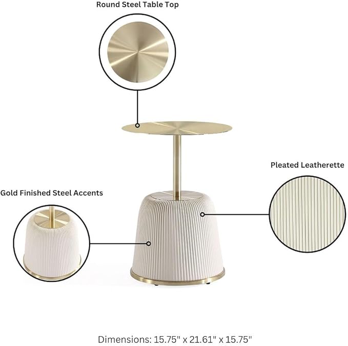 Manhattan Comfort Anderson Modern 15.75" Round End Tables 1.0