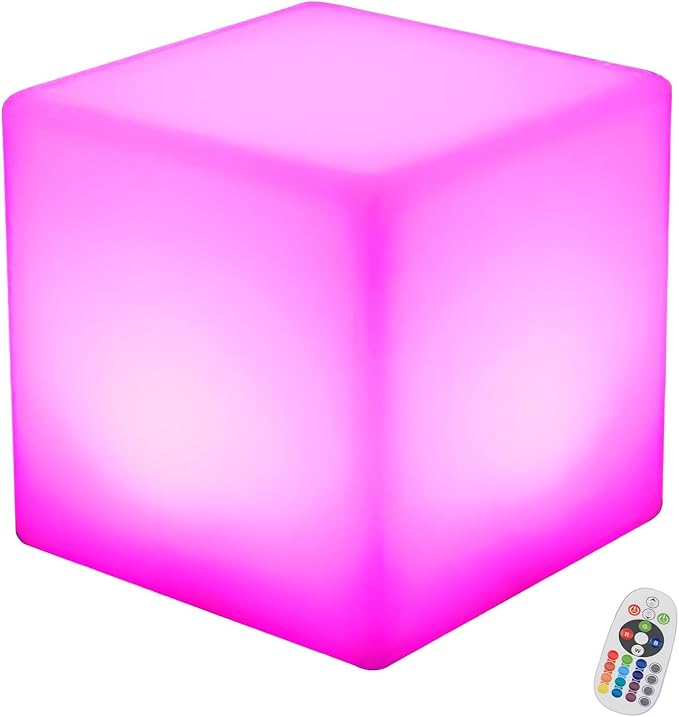 Rechargeable LED Cube Chair, 16 Colors Remote Conctrol Glow Furniture Stool