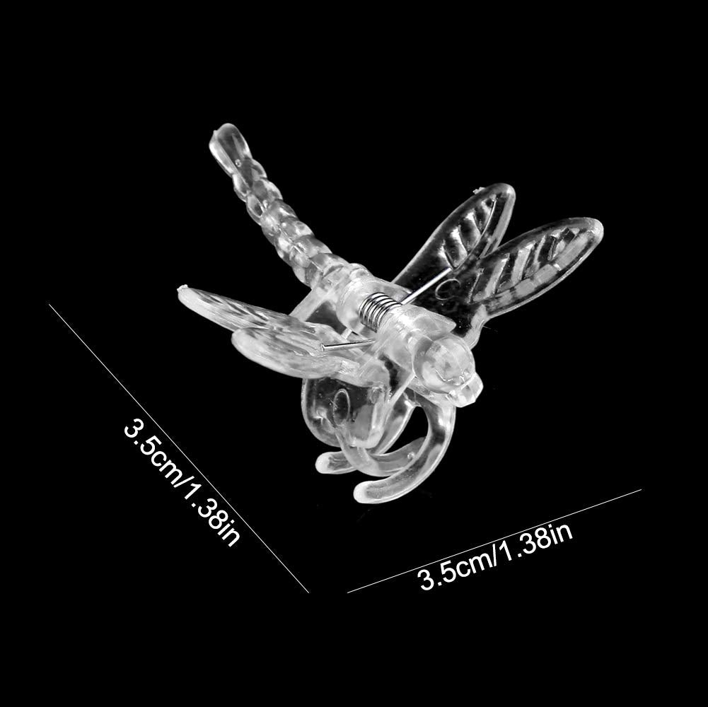 Watris Veiyi 100Pcs Plant Orchid Support, Garden Dragonfly Orchid Clips, Portable Cute Flower Vine Clips (Transparent)