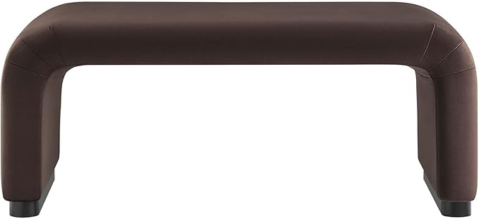 Modway EEI-6735-BLK-CHB Koda Performance Velvet Waterfall Ottoman