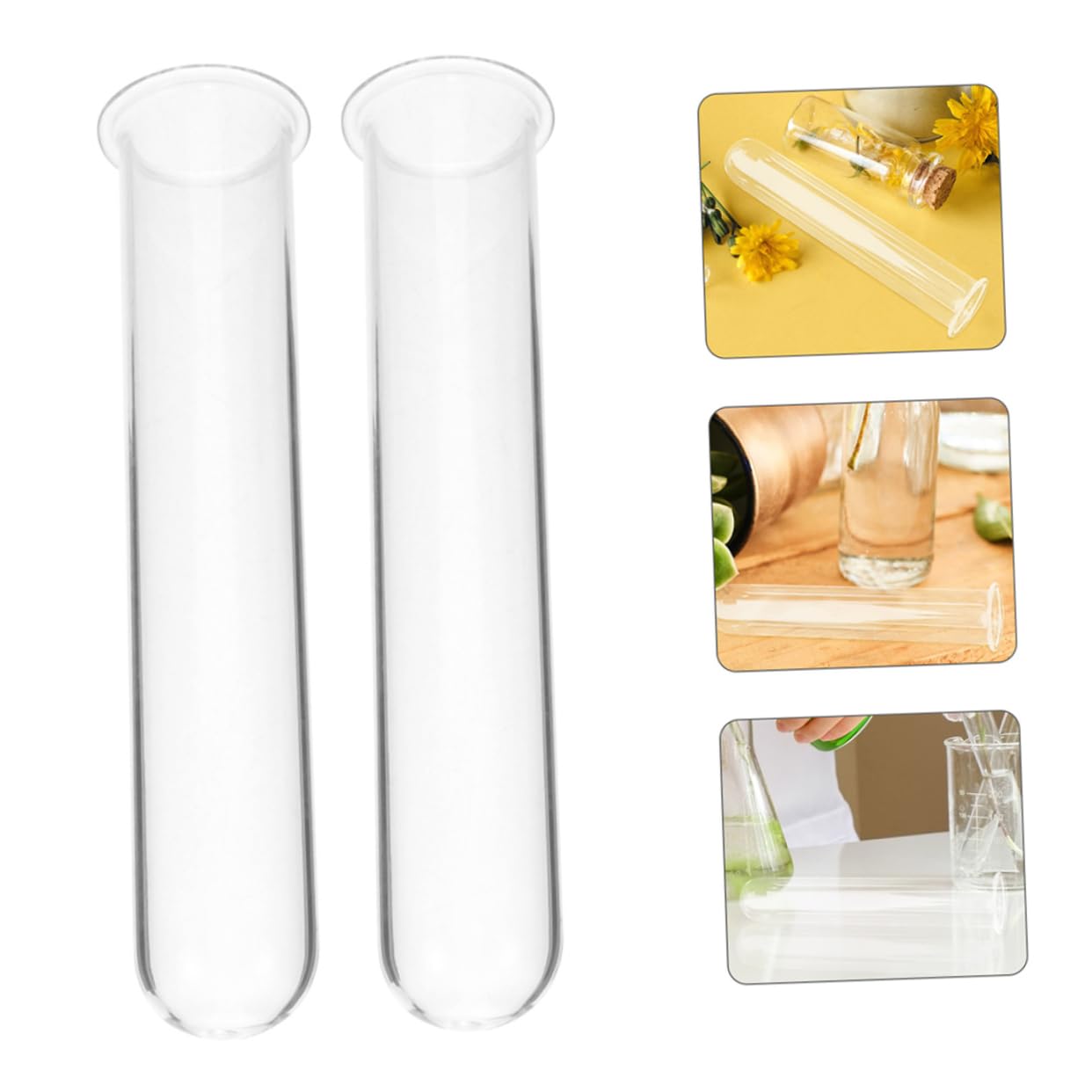 Zerodeko 5pcs Glass Propagation Tubes for Live Plants Hydroponic Test Tube Planter Transparent Glass Vases for Home Office Terrarium Cuttings Root Observation