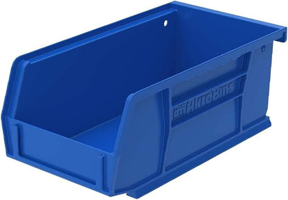 Akro-Mils 30220 AkroBins Plastic Storage Bins, Space-Saving Stackable Bins for Garage, Pantry, Craft Organization, 7" x 4" x 3", Blue, 24-Pack